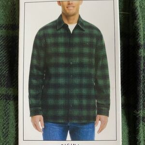 Weatherproof Vintage Flannel, Fleece Lined, Pockets, Green/Black Plaid Small NWT